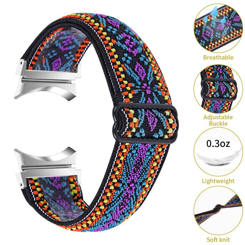 For Samsung Galaxy Watch6 40mm 44mm Watch6 Classic 43mm 47mm Watch 5 40mm 44mm 5 Pro 45mm Watch4 40mm 44mm Braided Nylon Elastic Watch Band Breathable Sports Wrist Strap Replacement For Samsung Galaxy Watch6 40mm 44mm Watch6 Classic 43mm 47mm Watch 5 40mm 44mm 5 Pro 45mm Watch4 40mm 44mm Braided Nylon Elastic Watch Band Breathable Sports Wrist Strap Replacement